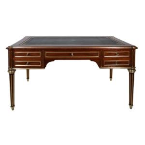 Louis XVI Style Flat Desk With Zippers Late 19th Century