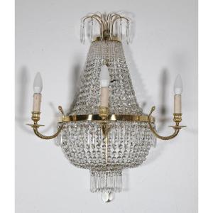 Louis XVI Style Basket Wall Lamp Early 20th Century 