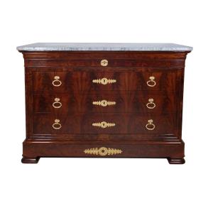 Mahogany Chest Of Drawers, Restoration Period, Alexandre Maigret 