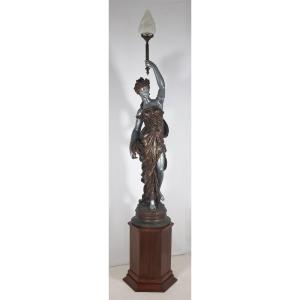 Large Cast Iron Torchiere, Late 19th Century