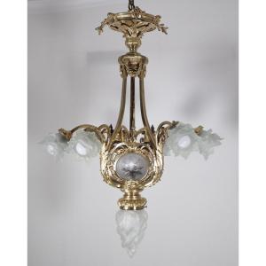 Lustre En Bronze Doré  A Delafontaine  époque Napoléon III 