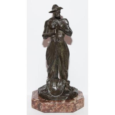 The Terrassier In Bronze Signed Dalou 1838-1902