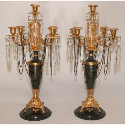 Pair Of Candelabra Directoire Style Nineteenth Century