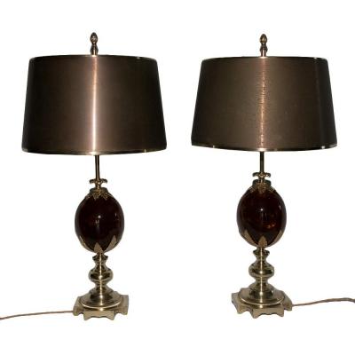 Pair Of Lamps Maison Charles 1960-1970