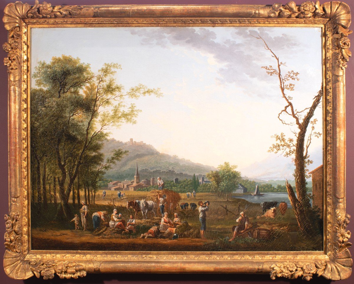 The Harvest, Attributed To Jean Baptiste Claudot, France, Late 18th Century 