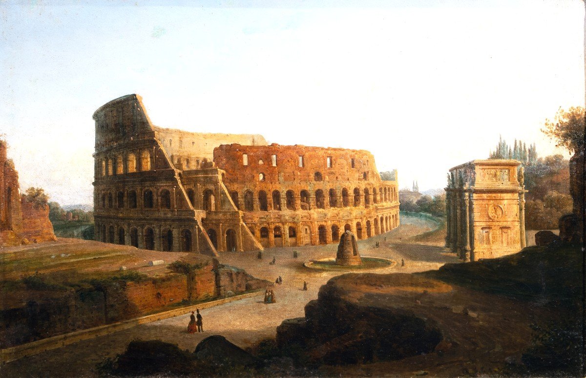 View Of The Colosseum, Italy Late 18th Century -photo-2