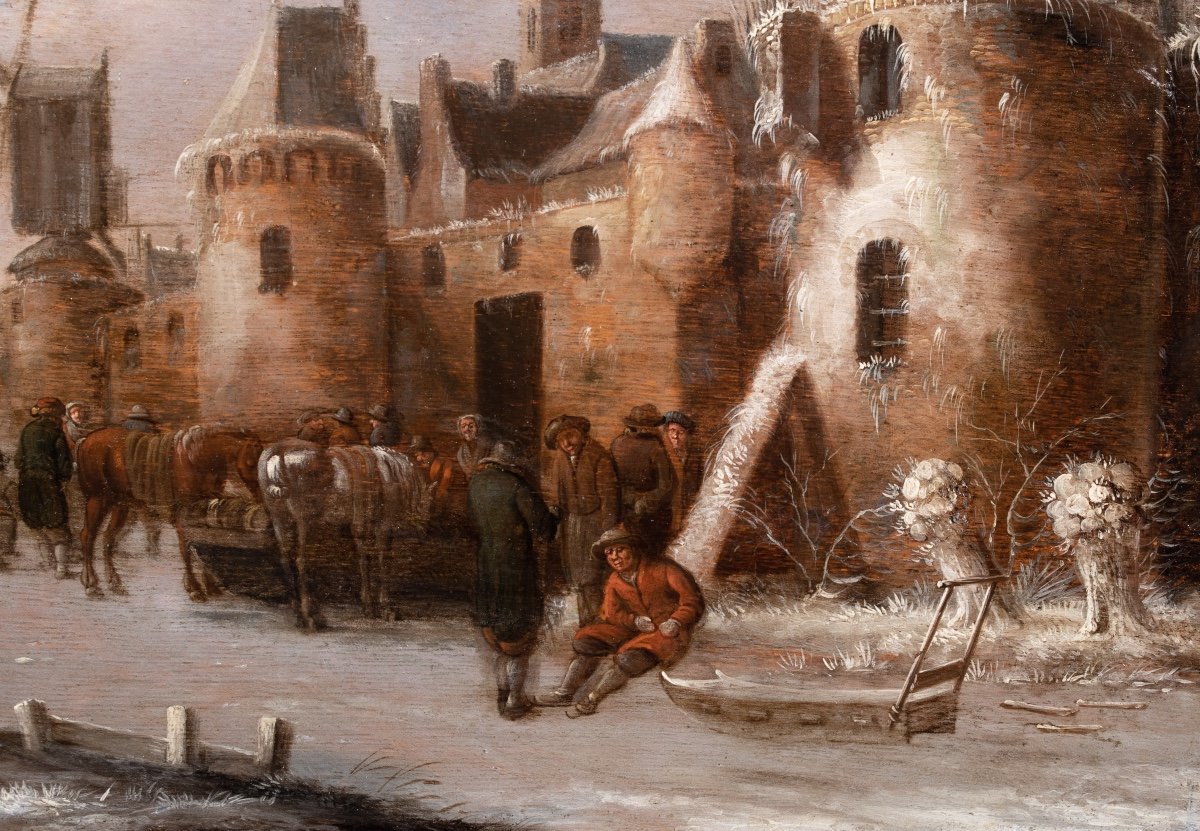 Skaters And Merchants In Front Of The Ramparts Of Haarlem By Thomas Heeremans, 1681-photo-4