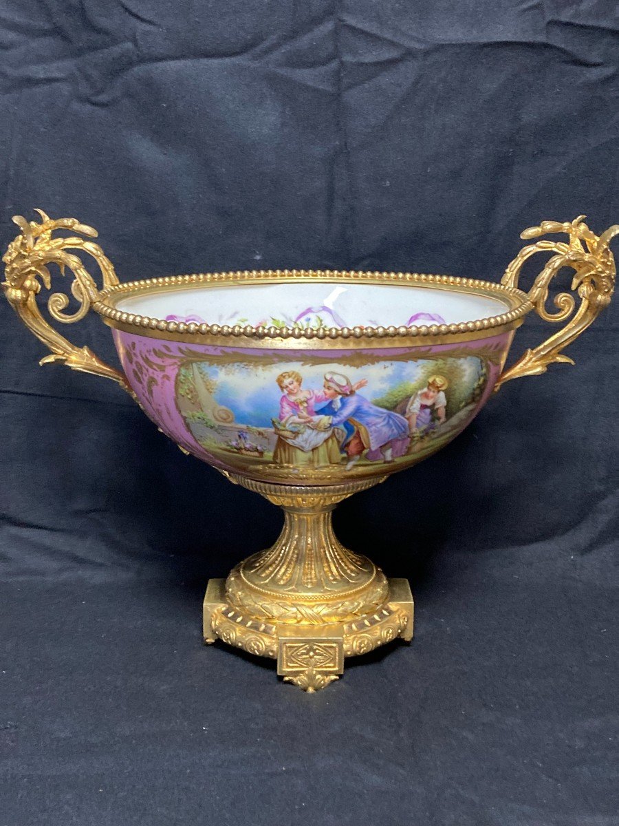 Coupe Sévres et bronze Doré  époque Napoléon III