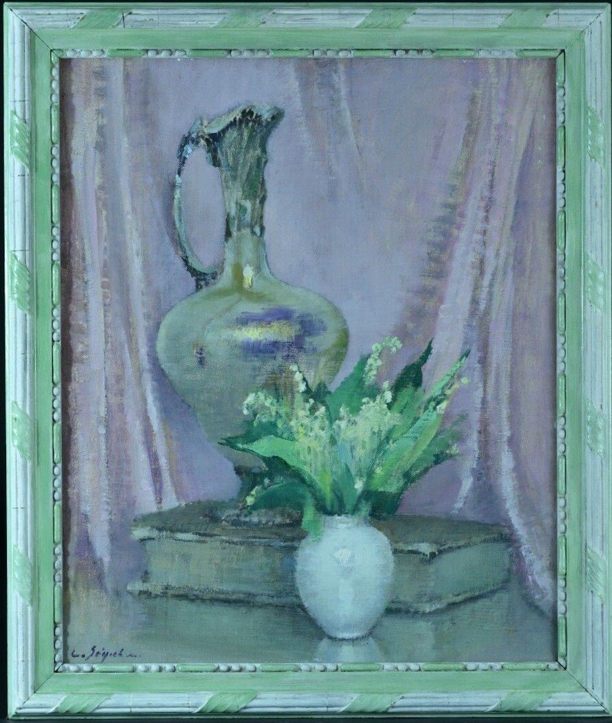 Louise Segala Old Impressionist Painting Bouquet Of Flowers Vase Lily Of The Valley Art Deco Book-photo-3