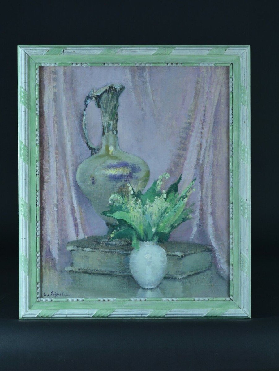 Louise Segala Old Impressionist Painting Bouquet Of Flowers Vase Lily Of The Valley Art Deco Book-photo-4