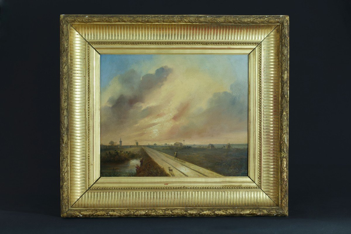 Théodore Gudin Old Painting Marine Landscape North Fisherman Sky Frame 19th Muller-photo-2