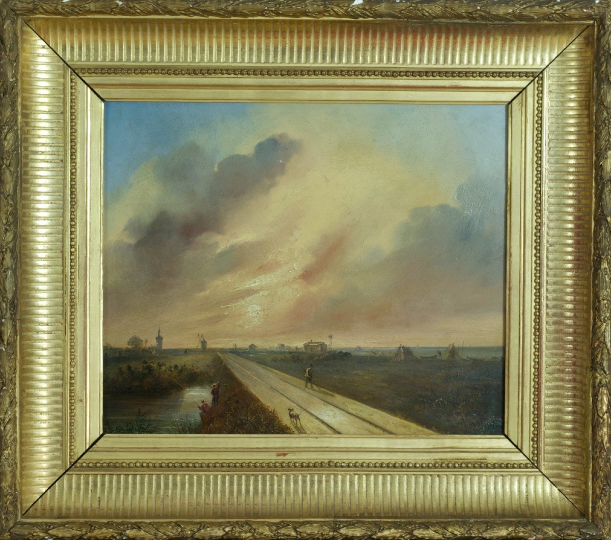 Théodore Gudin Old Painting Marine Landscape North Fisherman Sky Frame 19th Muller-photo-3