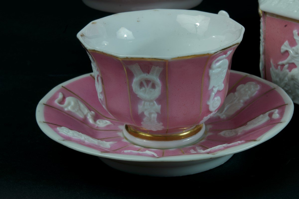 Old Selfish Porcelain Service Pink Shabby Chic Coffee Tea Paris Limoges Decor -photo-4