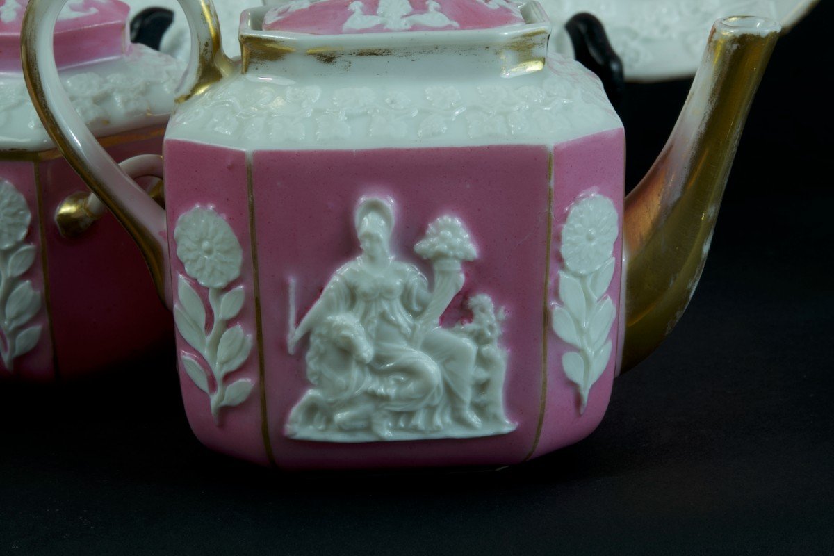 Old Selfish Porcelain Service Pink Shabby Chic Coffee Tea Paris Limoges Decor -photo-2