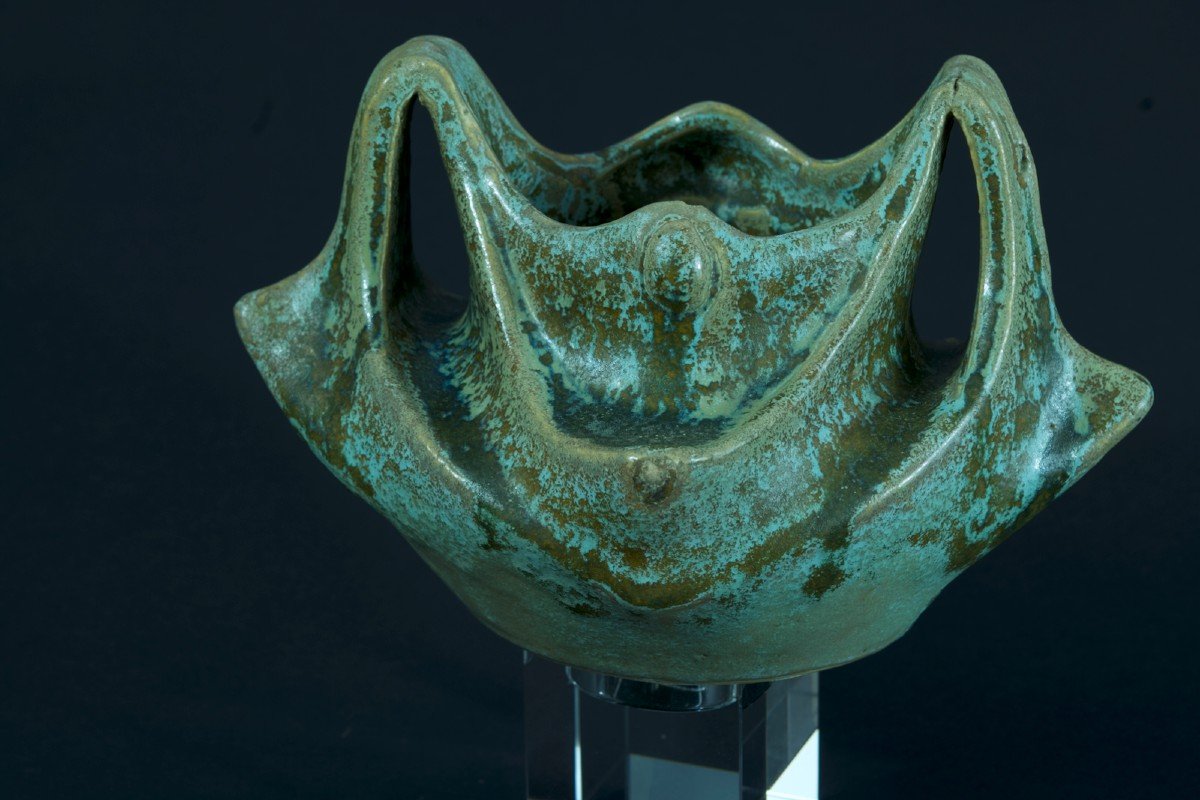 Emile Mousseux  Vase En Grès d'époque Art Nouveau Signé  Marlotte Sv Guimard 1900-photo-2