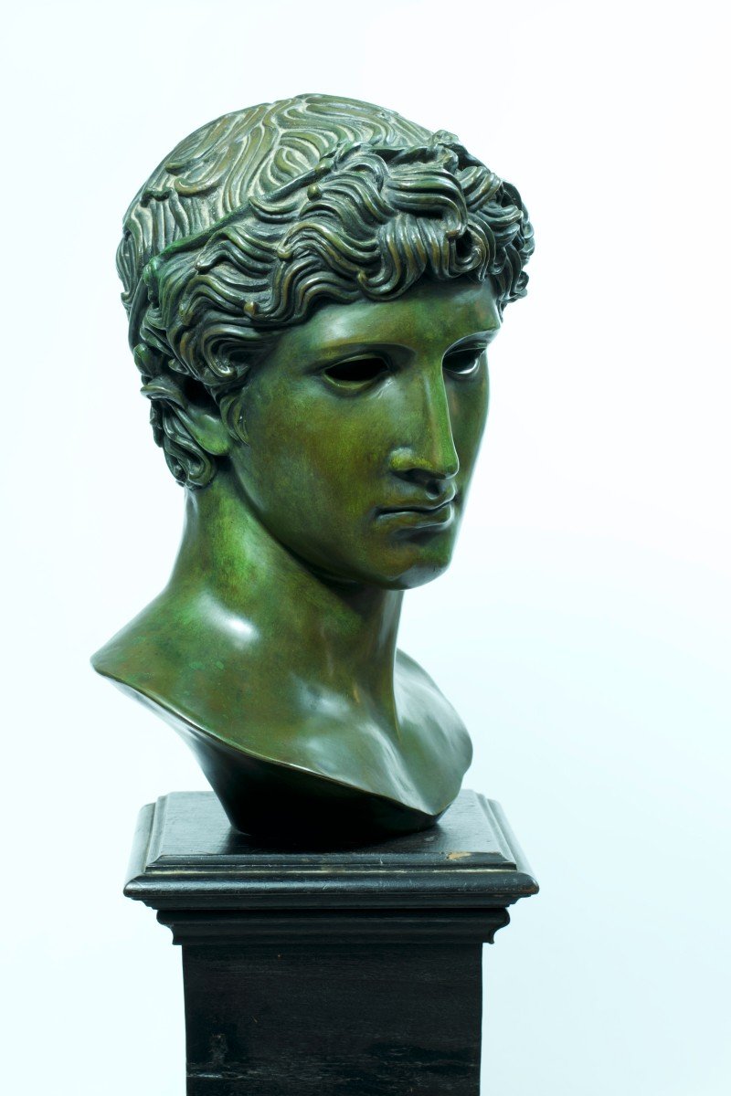 Ancient Bronze Sculpture Rome Athlete Portrait Man Head From Benevento Antique-photo-3