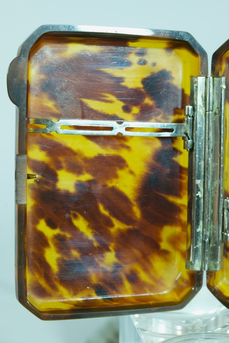 Old Cigarette Case 19th Century Tobacco Travel Collection Tortoiseshell Box-photo-4