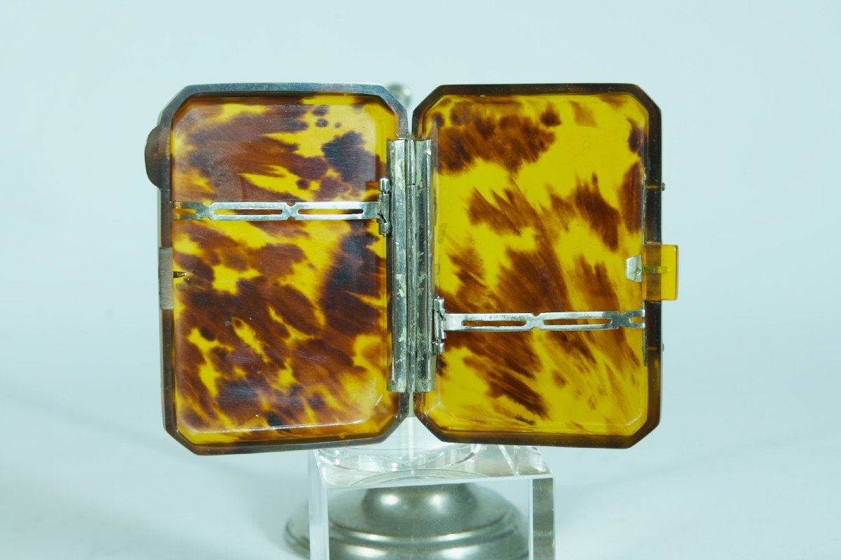 Old Cigarette Case 19th Century Tobacco Travel Collection Tortoiseshell Box