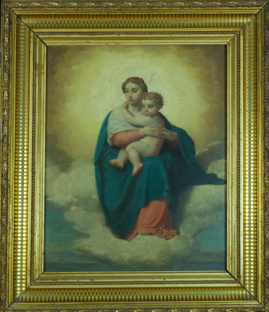 Jacques Pillard Old Painting Portrait Virgin And Child Rome Neo Classical Ingres Lyon -photo-2