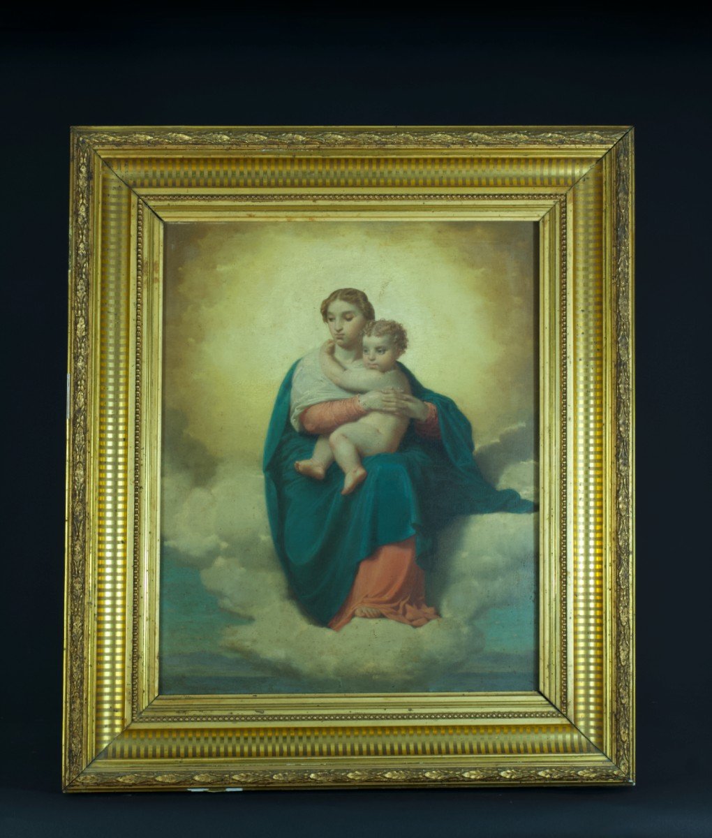 Jacques Pillard Old Painting Portrait Virgin And Child Rome Neo Classical Ingres Lyon -photo-7