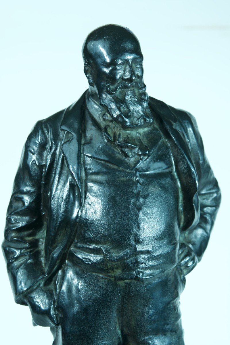 Théodore Rivière Bronze Ancient Portrait Poet Writer Armand Silvestre Toulouse -photo-4