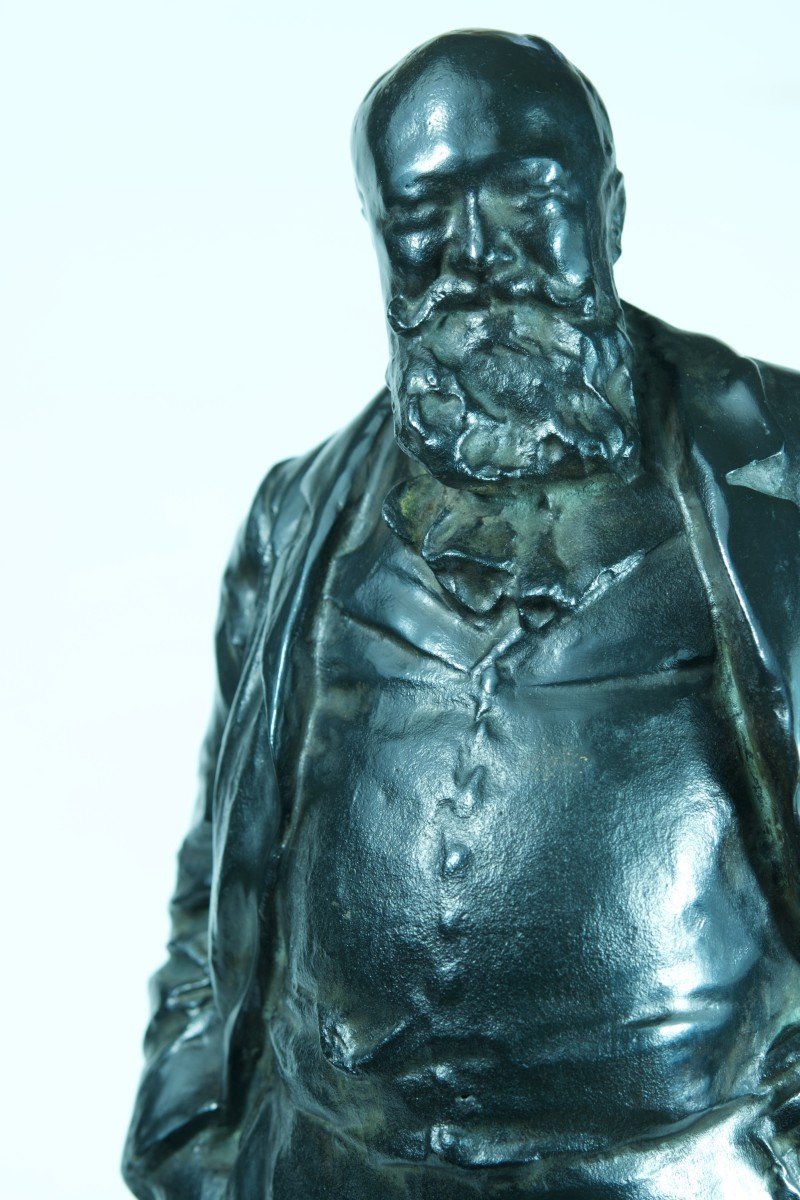 Théodore Rivière Bronze Ancient Portrait Poet Writer Armand Silvestre Toulouse -photo-1