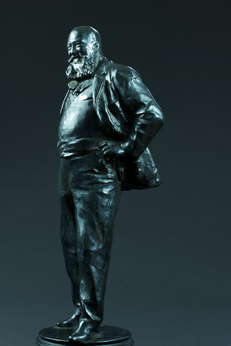 Théodore Rivière Bronze Ancient Portrait Poet Writer Armand Silvestre Toulouse -photo-3