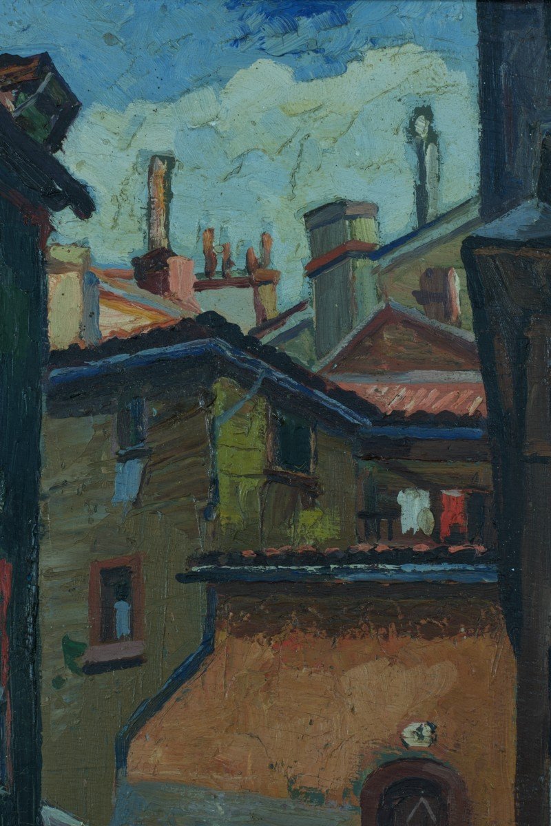 Nandor Vagh-weinmann Old Painting Old Street In Toulouse Expressionist 1930-photo-3