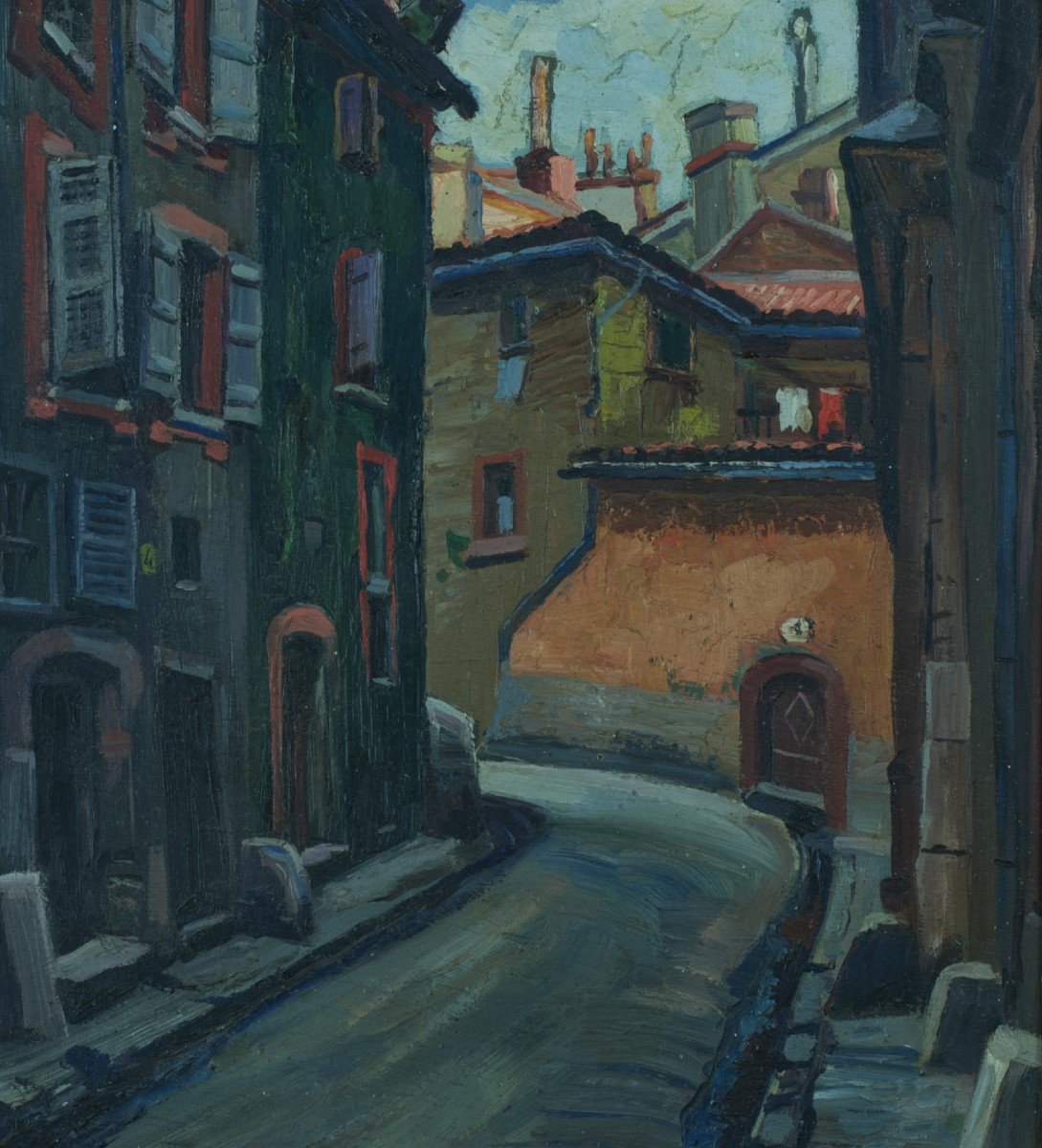 Nandor Vagh-weinmann Old Painting Old Street In Toulouse Expressionist 1930-photo-3