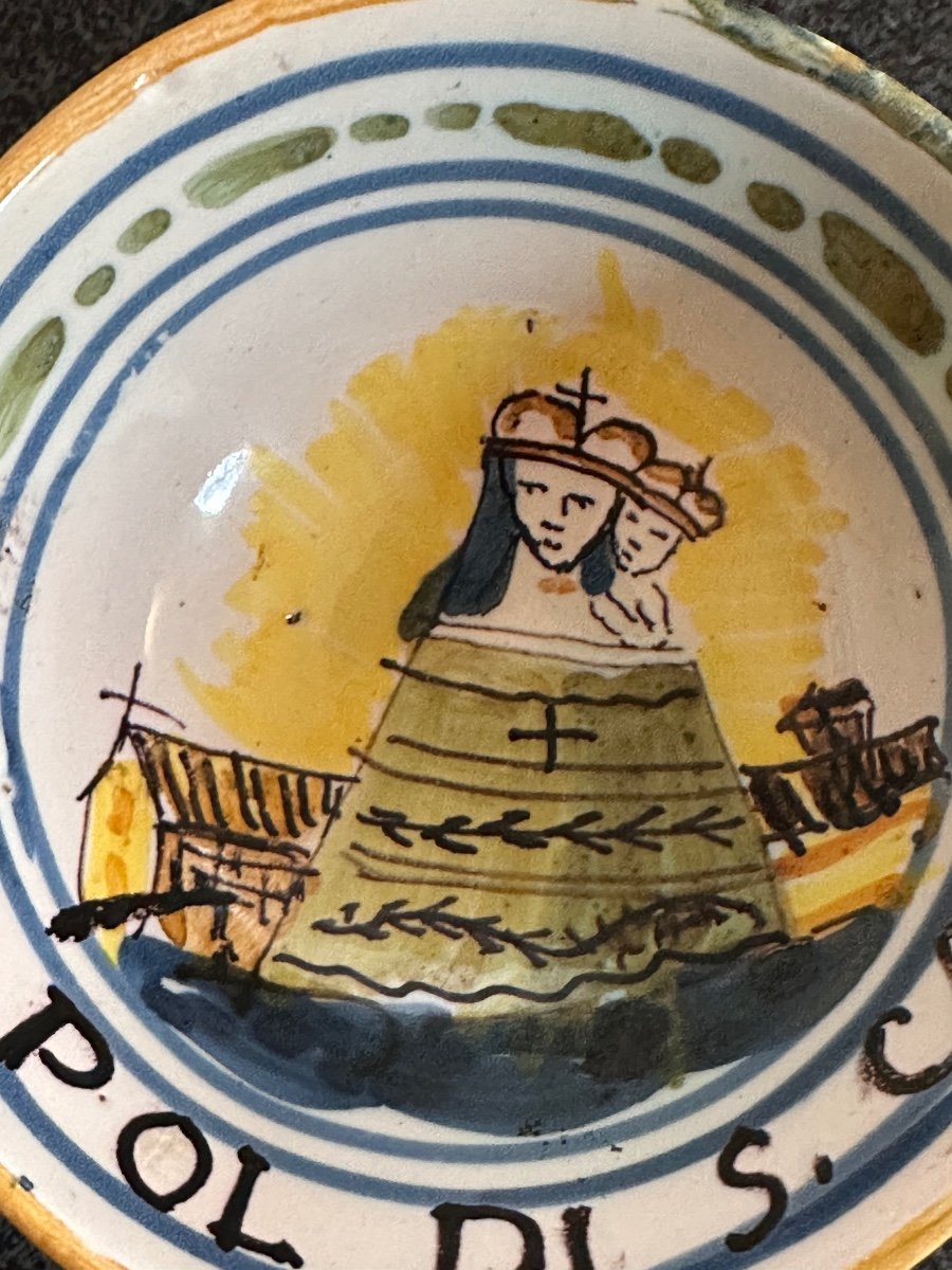 Old Relic Cup Bowl Our Lady Of Lorette House Of Mary Tableware Seal 18th -photo-2