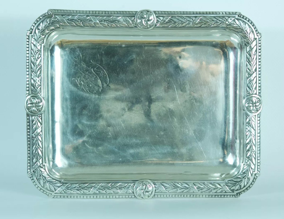 Compère Antique Mail Tray Business Cards Solid Silver 19th Century Goldsmith 408g