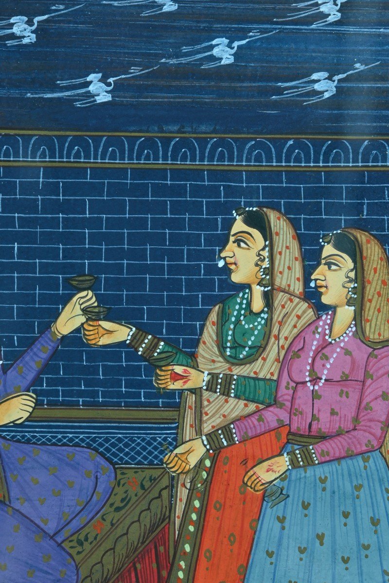 Old Painting The Medical Visit India Urdu Ayurveda Gouache Science Doctor Illumination -photo-1