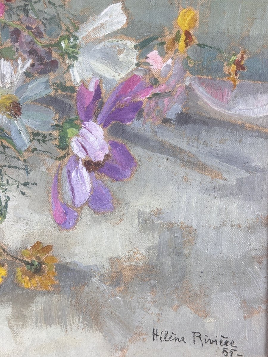 Painting Bouquet Of Flowers Carpet Oil Painting Helene Rivière Toulouse Henri Martin -photo-3