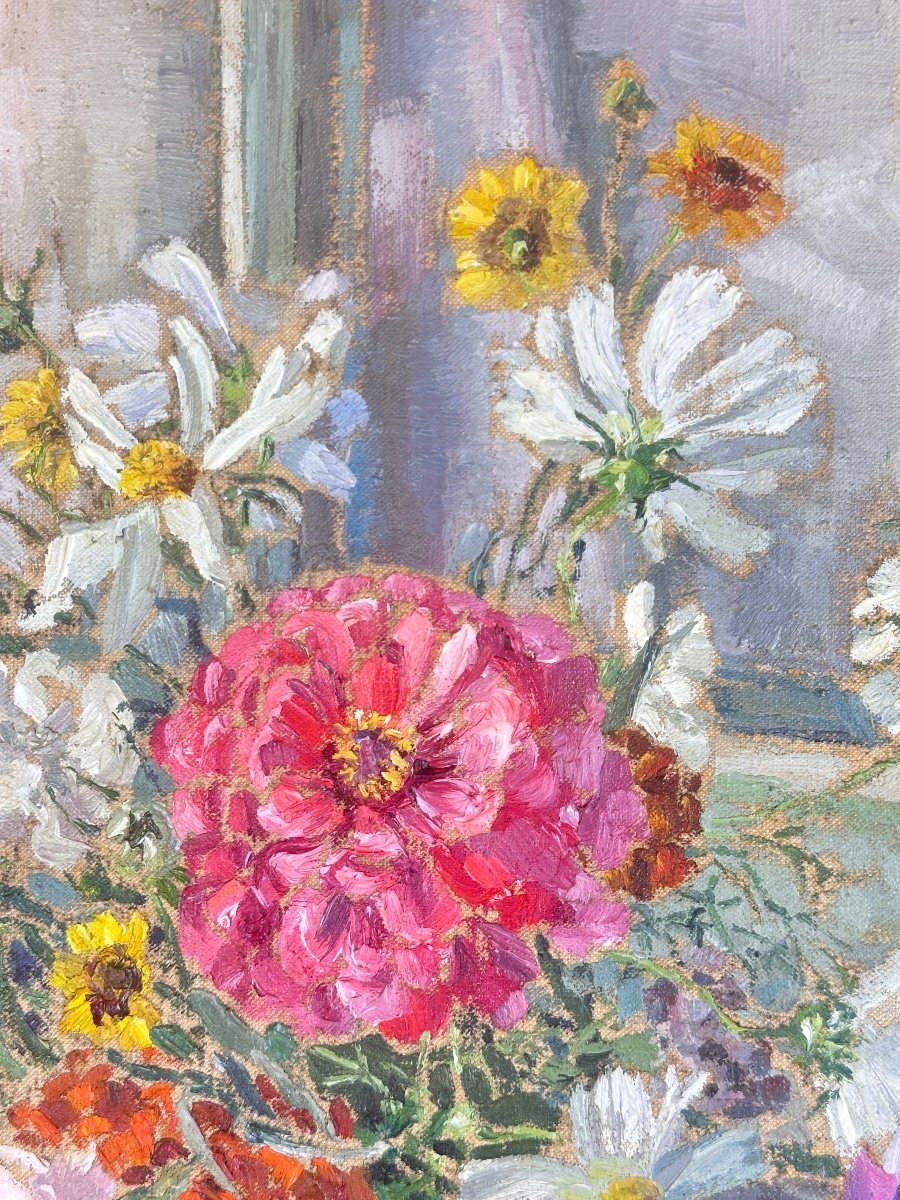 Painting Bouquet Of Flowers Carpet Oil Painting Helene Rivière Toulouse Henri Martin -photo-4