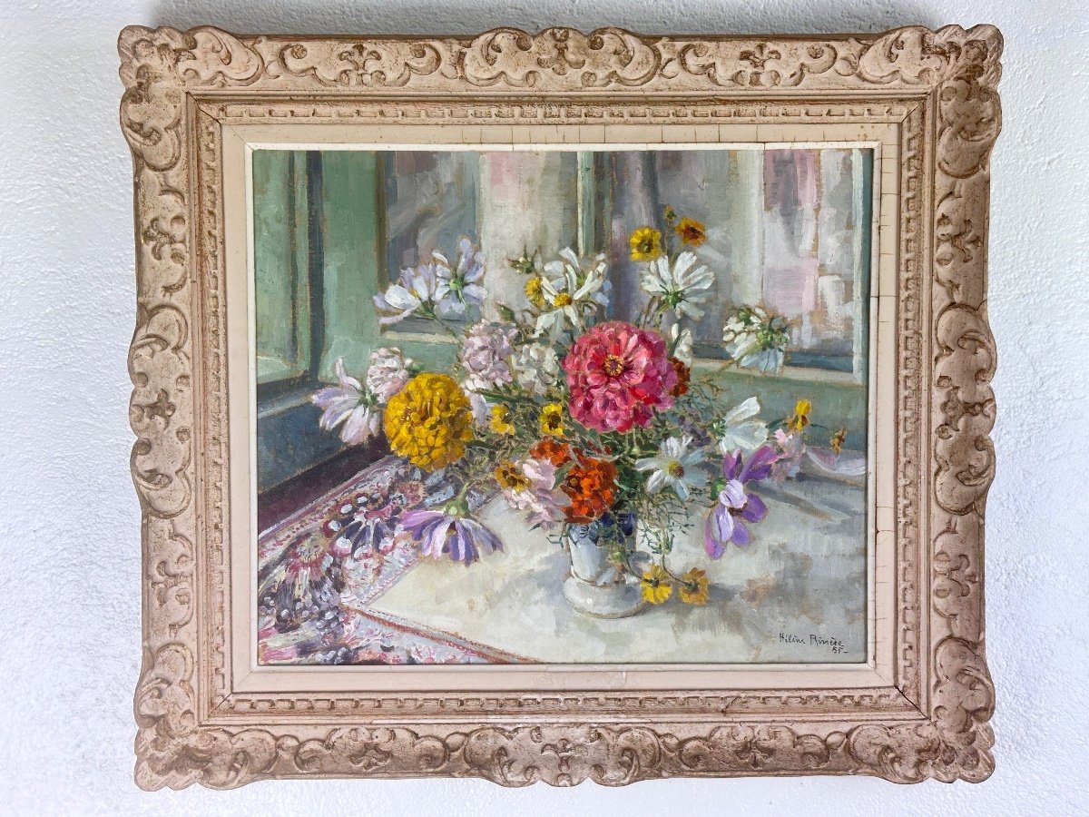 Painting Bouquet Of Flowers Carpet Oil Painting Helene Rivière Toulouse Henri Martin -photo-3