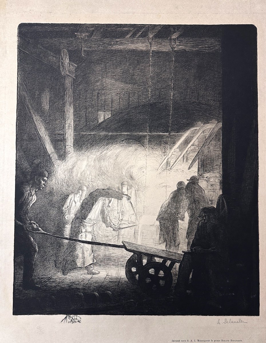 Angèle Delassale Old Engraving Portrait Blacksmiths The Forge Steel Metallurgy 1904-photo-4