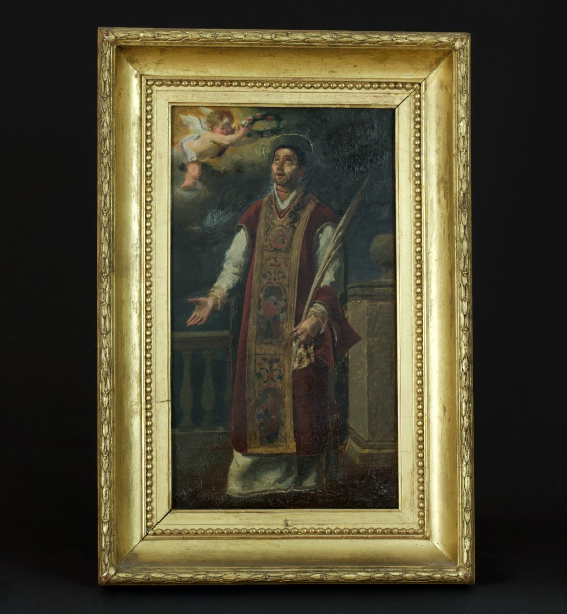 Tableau Peinture  Murillo Portrait De Saint Rodrigue Cordoue Ange Cadre Doré Fraternité  19e-photo-6