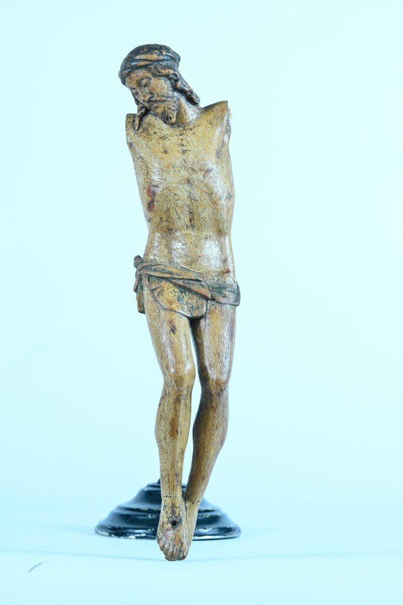  Sculpture Religieuse Espagne Christ Bois Sculpté 17ème Crucifix -photo-2