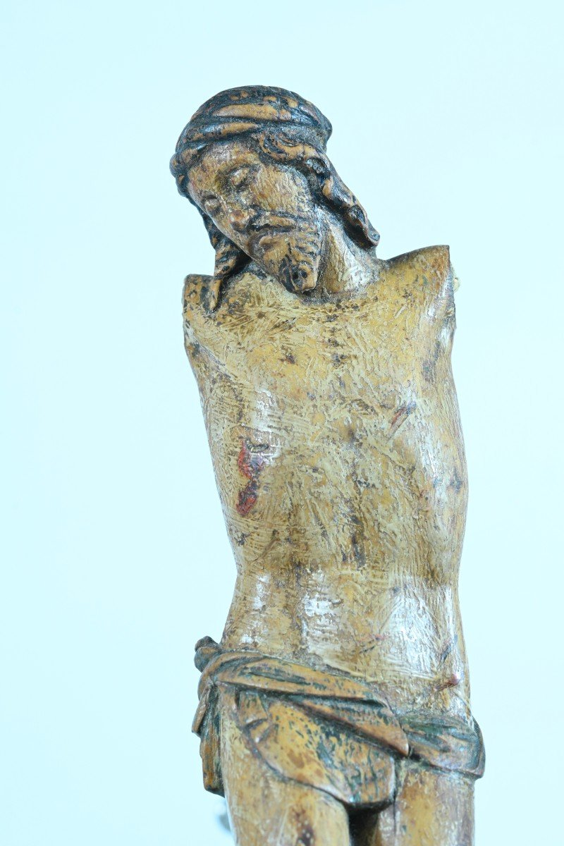  Sculpture Religieuse Espagne Christ Bois Sculpté 17ème Crucifix -photo-3