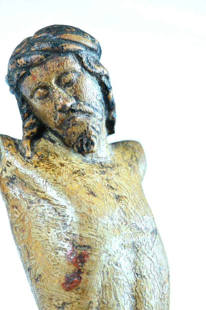  Sculpture Religieuse Espagne Christ Bois Sculpté 17ème Crucifix -photo-5