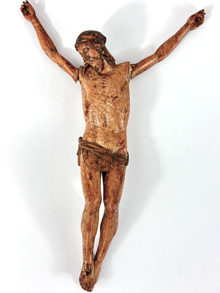  Sculpture Religieuse Espagne Christ Bois Sculpté 17ème Crucifix 