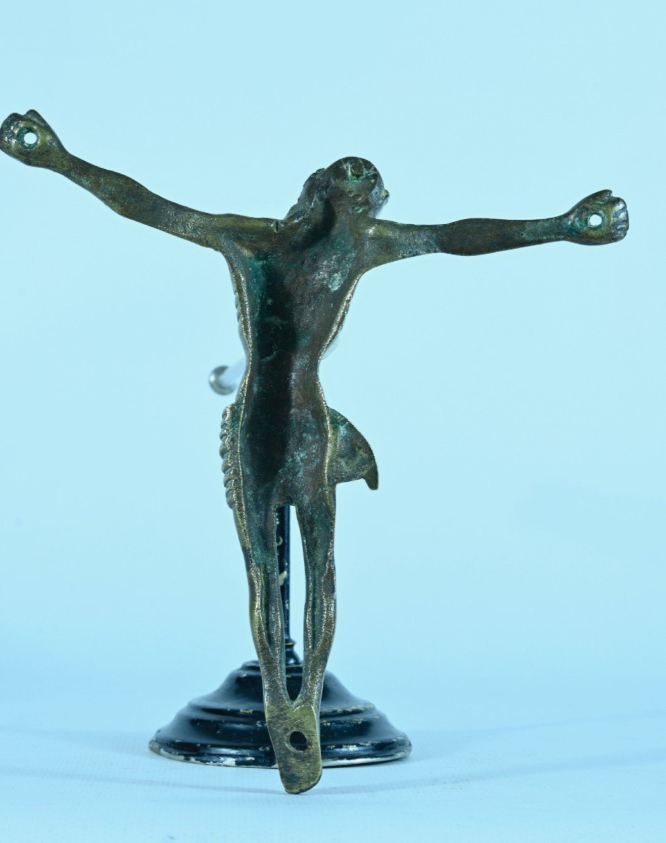 Christ Middle Ages Bronze High Period 15th Hollow Cast Iron Crucifix-photo-4