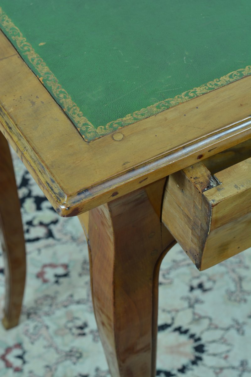 Ancienne Table écritoire D’époque Louis XV Bureau De Dame Cerisier Mouluré Décor-photo-1