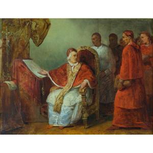 Ary Scheffer Old Romantic Painting Portrait Pope Clement Jesuits History 19th