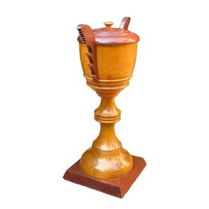 Pierre Lottier Ancien Grand Vase A Anse Pot Urne Design Décorateur  1950 Vintage 76cm