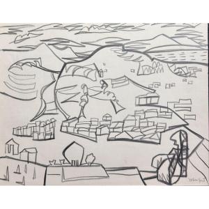  Marius Woulfart Beautiful Modern Drawing Animated City View Judaica Israel Jerusalem 