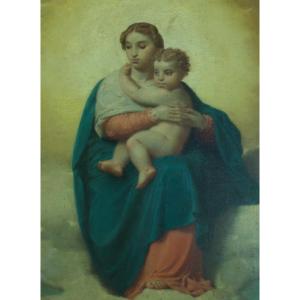 Jacques Pillard Old Painting Portrait Virgin And Child Rome Neo Classical Ingres Lyon 