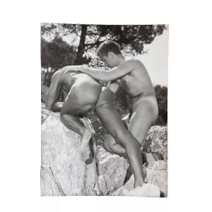 Jean Ferrero Photo Pose Academic Portrait Nude Man 2 Wrestlers Pine Forest Nice 