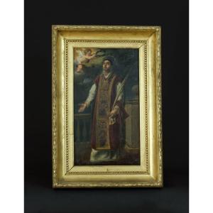 Tableau Peinture  Murillo Portrait De Saint Rodrigue Cordoue Ange Cadre Doré Fraternité  19e