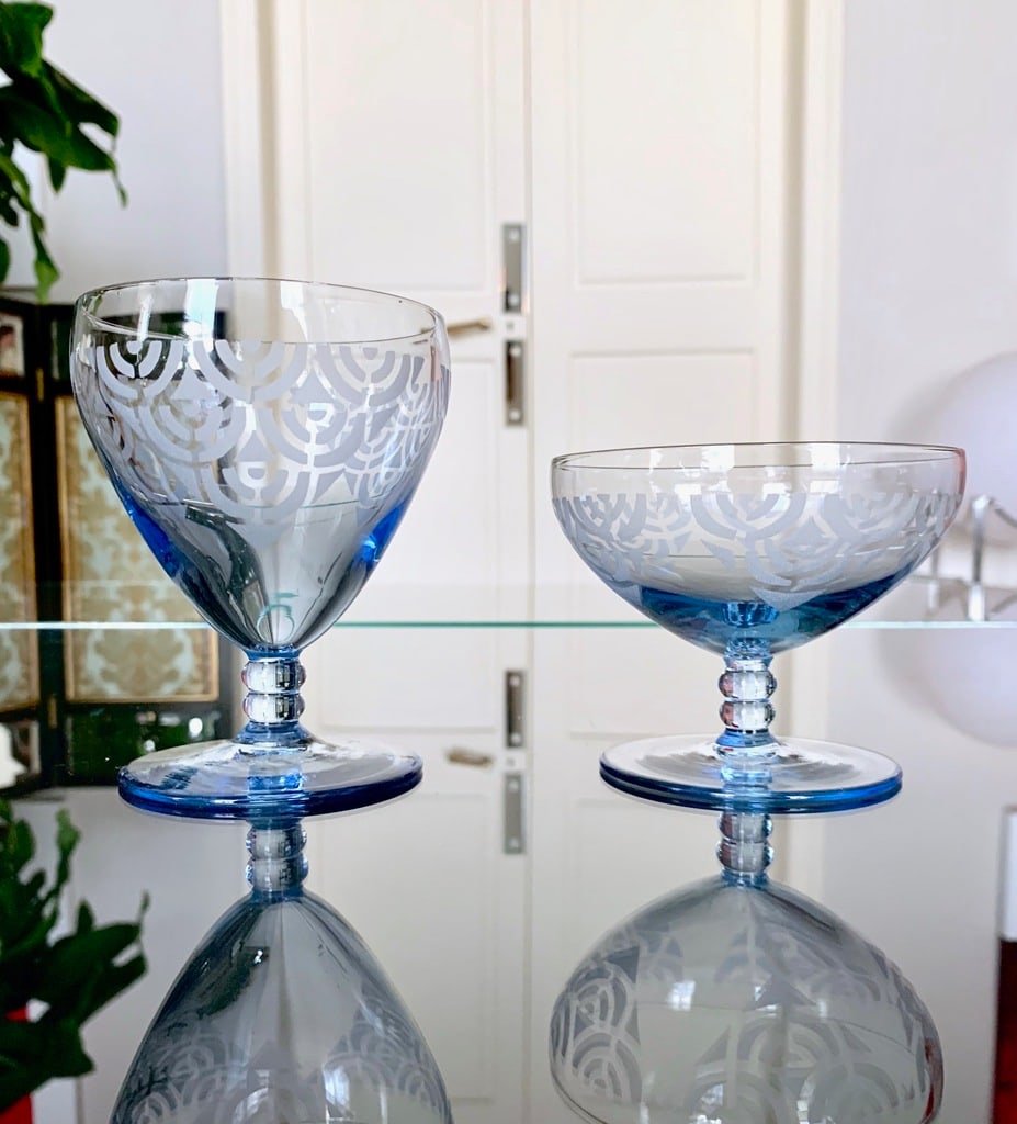 Service de verres et carafes Art Déco